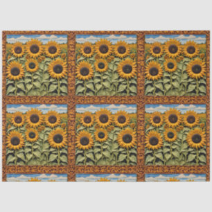 Papier Mousseline Sunflowers Beautiful Trendy Collection