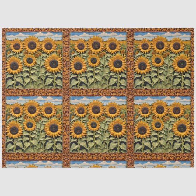 Papier Mousseline Sunflowers Beautiful Trendy Collection (Recto)