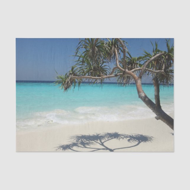 Papier Mousseline Sunny Tropical Beach Ocean Paradise (Recto)