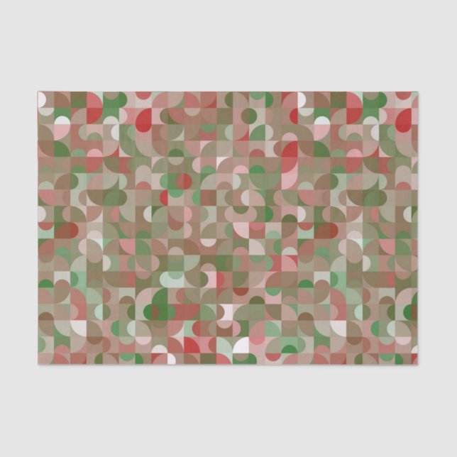 Papier Mousseline Super Boho Mod Retro Géométrique Tissu de Noël P (Recto)