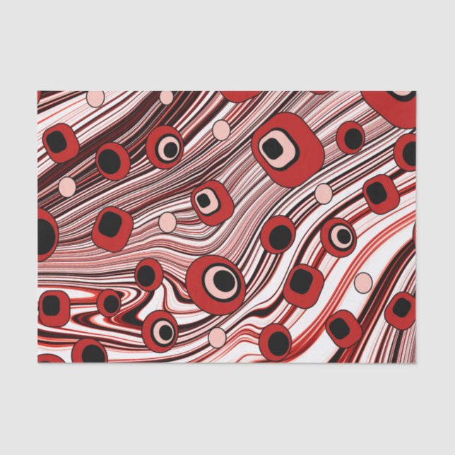 Papier Mousseline Super et Wavy Retro Liquid Swirl Cute (Recto)