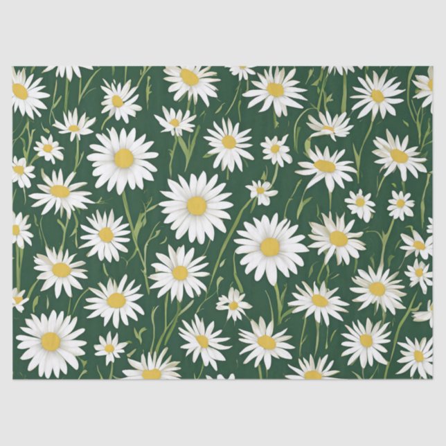 Papier Mousseline Super Mid-Century Moderne Daisy Floraal (Recto)