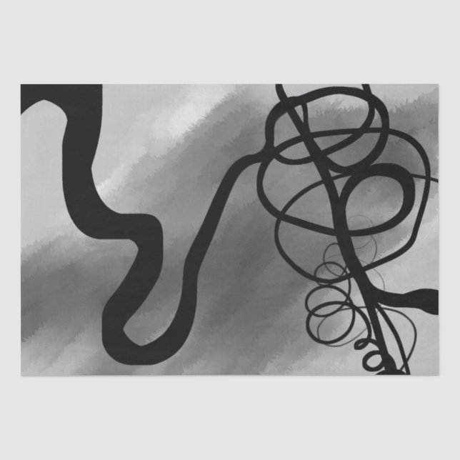 Papier Mousseline Sur la grille : gris Abstrait, noir et blanc (Recto)