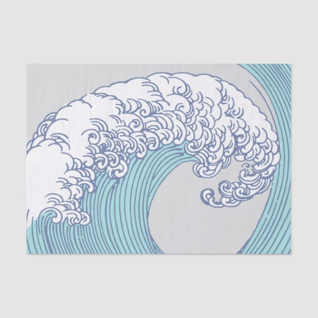 Papier Mousseline Surf asiatique japonais Vague Art Ocean Art (Recto)