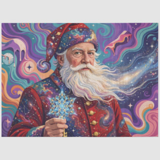 Papier Mousseline Surreal Santa With A Magical Key
