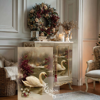 Papier Mousseline Swan Winter Landscape Christmas Tissue Paper