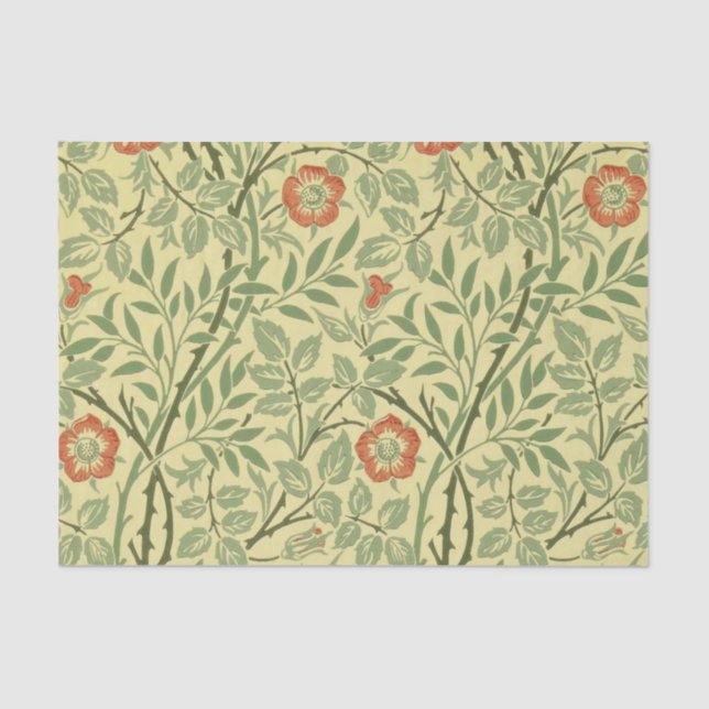 Papier Mousseline Sweet Briar Motif (par William Morris) (Recto)