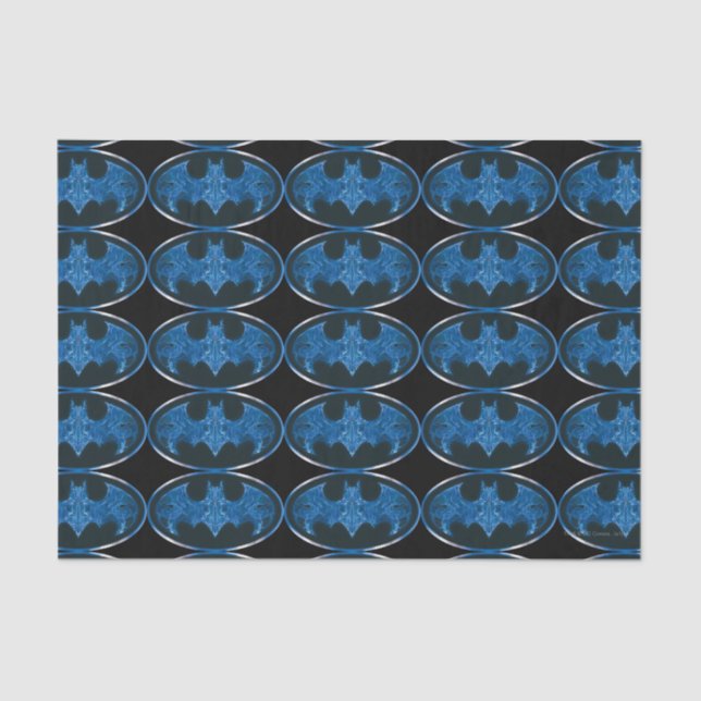 Papier Mousseline Symbole de chauve-souris à fumée bleue (Recto)