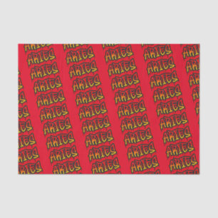 Papier Mousseline SYMBOLE D'INCENDIE Zodiaque ARIES Red Driving Art 