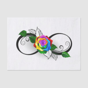 Papier Mousseline Symbole d'infini avec Rose arc-en-ciel
