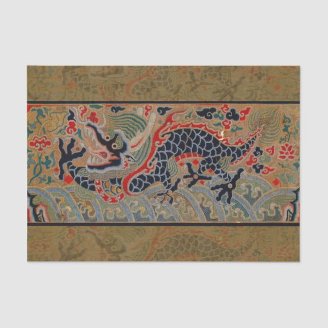 Papier Mousseline Symbole dragon chinois Antique asiatique (Recto)