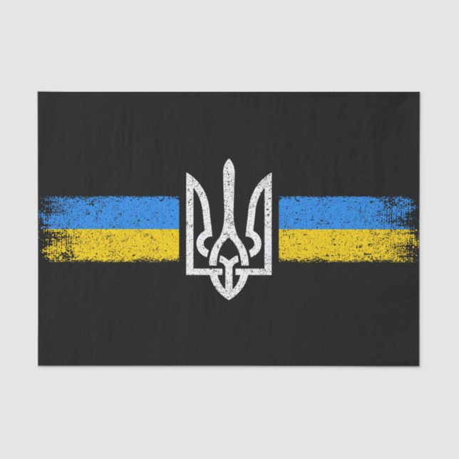 Papier Mousseline SYMBOLE DU Drapeau Ukraine (Recto)