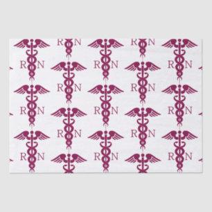 Papier Mousseline Symbole Médicale rouge Caduceus Nurse