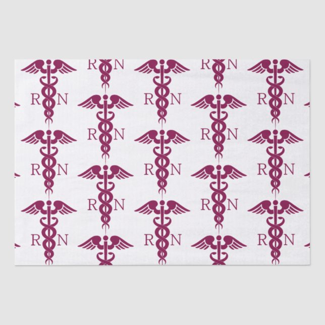 Papier Mousseline Symbole Médicale rouge Caduceus Nurse (Recto)