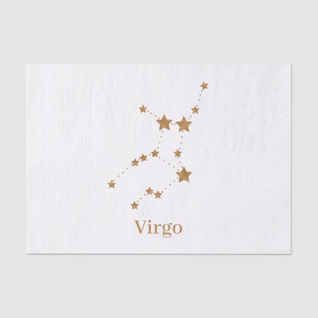 Papier Mousseline Symbole moderne Zodiac Gold Virgo | Élément Terre (Recto)
