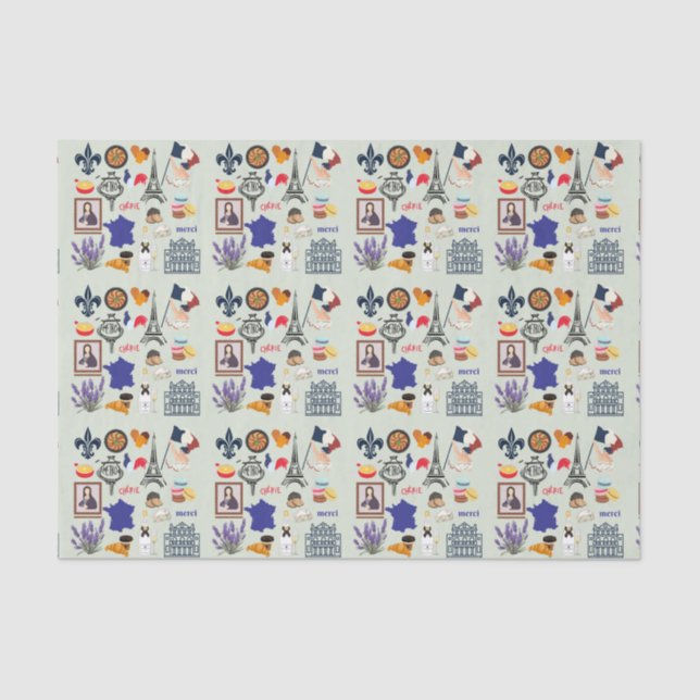 Papier Mousseline Symboles français (Recto)