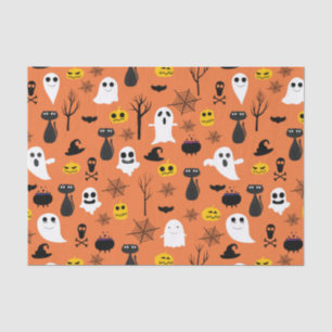 Papier Mousseline Symboles Halloween éffrayant couleurs classiques m
