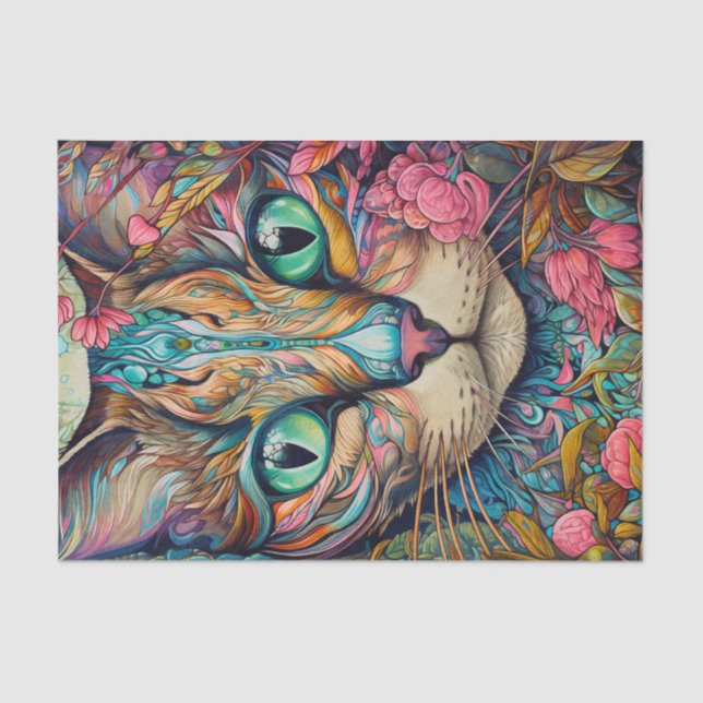 Papier Mousseline Tabby Chat Abstrait moderne (Recto)