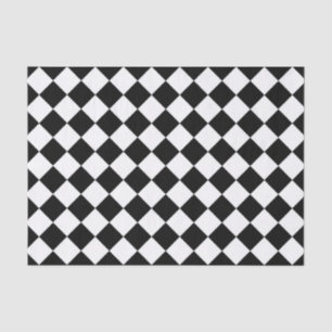 Papier Mousseline Tableau de bord noir et blanc À damiers Drapeau