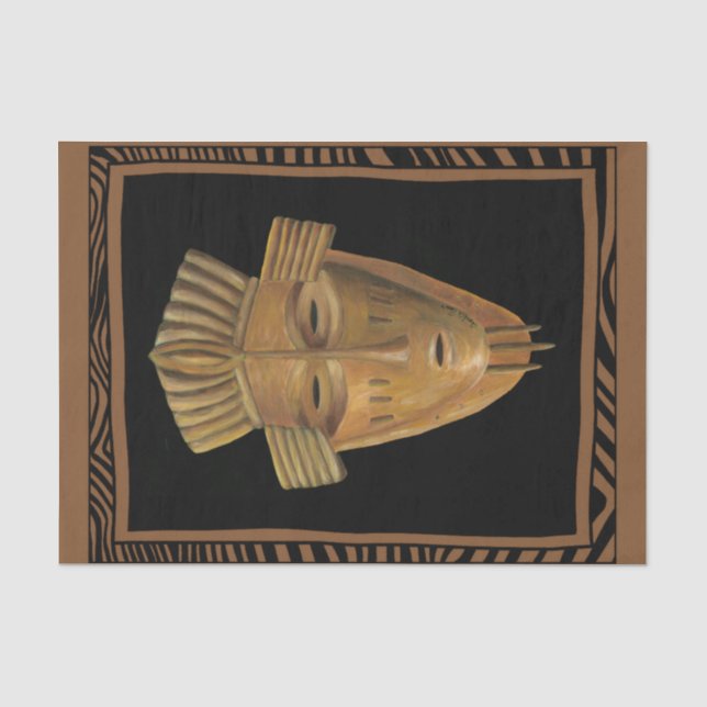 Papier Mousseline Tableau de Masque Africain par Chariklia Zarris (Recto)