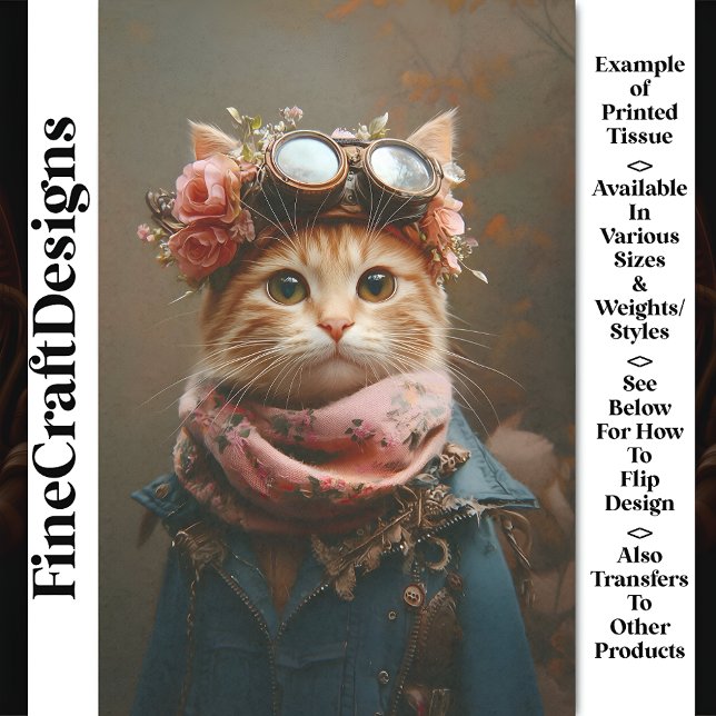 Papier Mousseline Tablette Chat En Écharpe Rose & Manteau CD6 Découp (Créateur téléchargé)