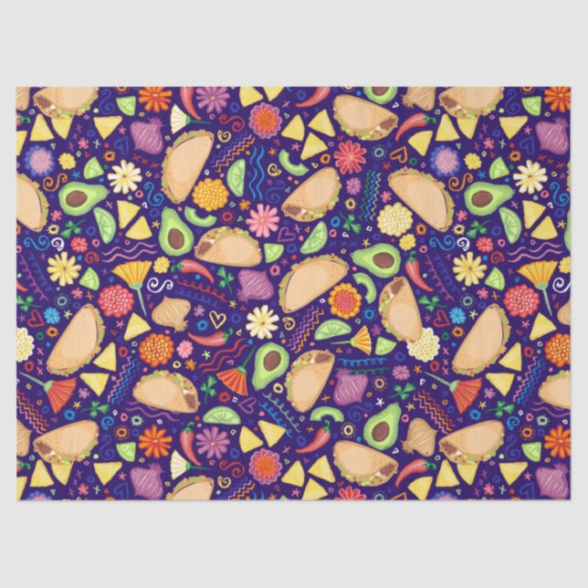 Papier Mousseline Tacos de fiesta sur la nourriture mexicaine de (Recto)