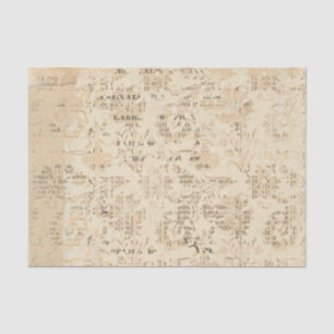 Papier Mousseline Tan et noir Vintage