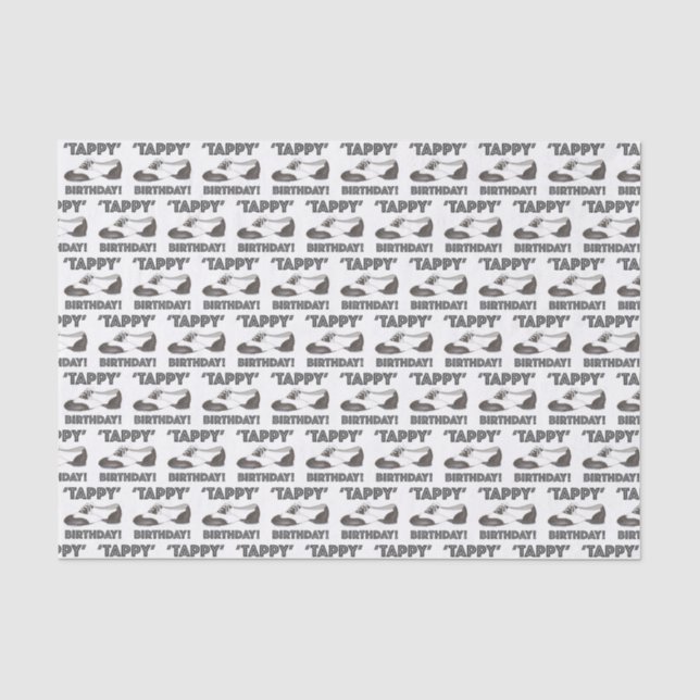 Papier Mousseline Tappy Joyeux Anniversaire Danse Professeur Tap Cha (Recto)