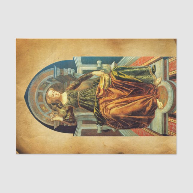 Papier Mousseline TAROTS DE RENAISSANCE ANTIQUE 14 TEMPERANCE Parche (Recto)