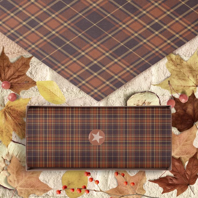 Papier Mousseline Tartan - Brown - Taupe-Burnt Sienna-Rustic Gold (Tartan - Brown - Taupe-Burnt Sienna-Rustic Gold Tissue Paper by Leapfroglisics Shop)