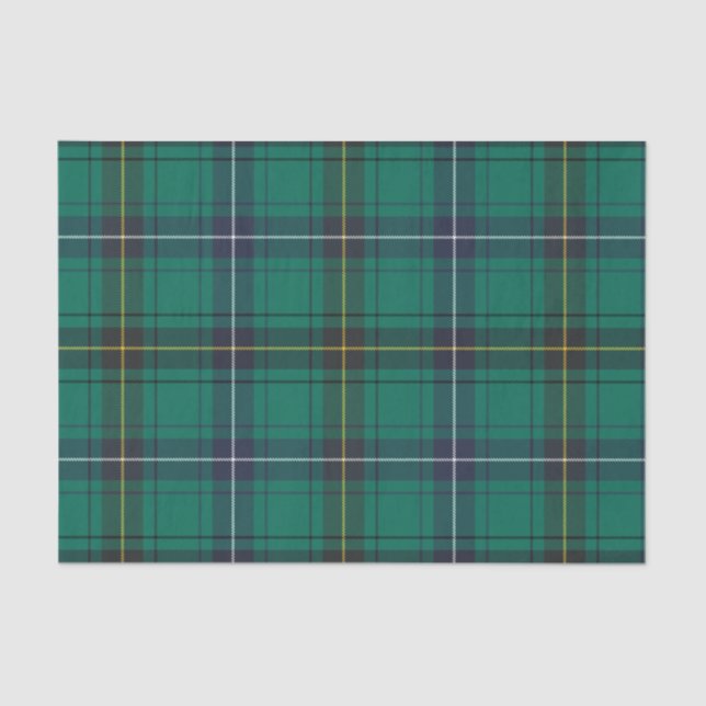 Papier Mousseline Tartan de chèque vert de Clan Henderson (Recto)