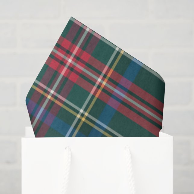 Papier Mousseline Tartan de vacances classique Plaid Enveloppement d (Sac cadeau)