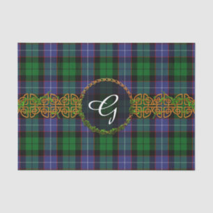 Papier Mousseline Tartan et monogramme de Galbraith