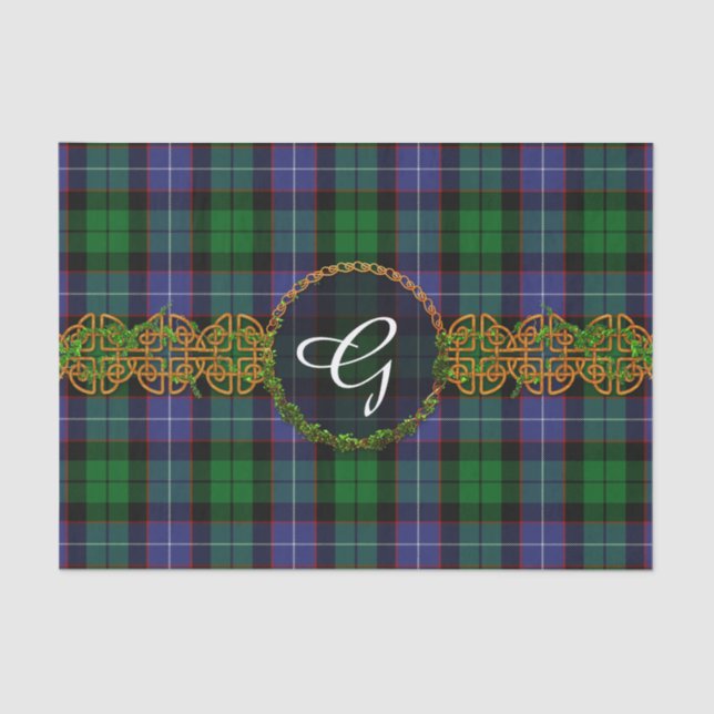 Papier Mousseline Tartan et monogramme de Galbraith (Recto)