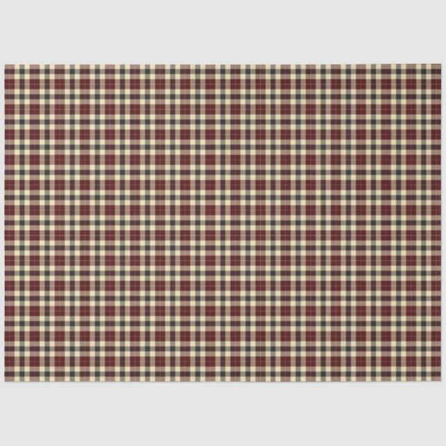 Papier Mousseline Tartan noir de Bourgogne (Recto)