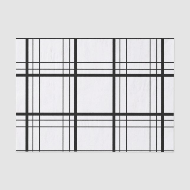 Papier Mousseline Tartan noir et blanc (Recto)