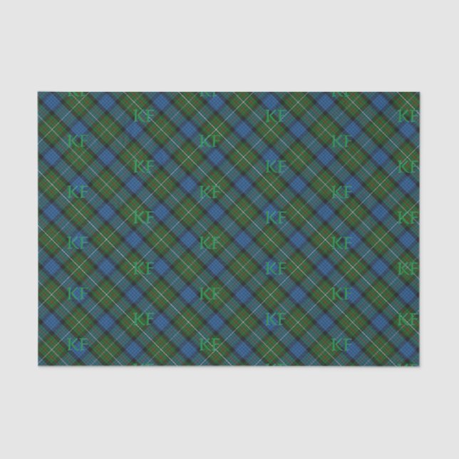 Papier Mousseline Tartan officiel Fergusson avec monogramme / initia (Recto)