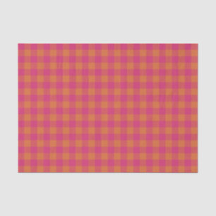 Papier Mousseline Tartan Plaid Retro Buffalo Motif rose et orange