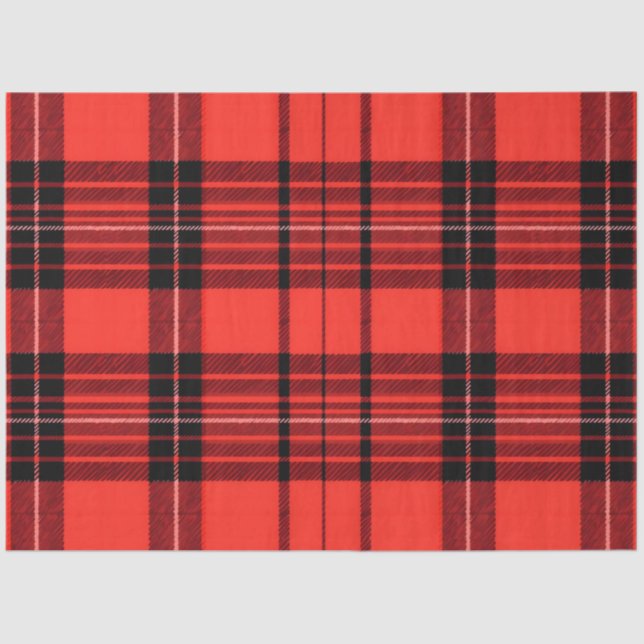 Papier Mousseline Tartan Plaid Rouge traditionnel Collection moderne (Recto)