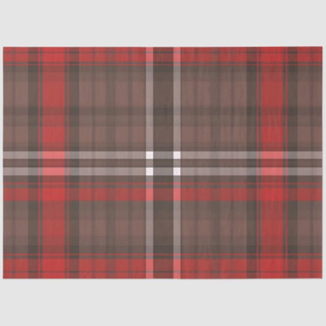 Papier Mousseline Tartan Plaid Rouge Traditionnel Collection tendanc (Recto)