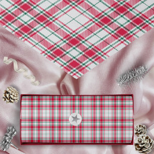 Papier Mousseline Tartan - Rouge blanc et vert