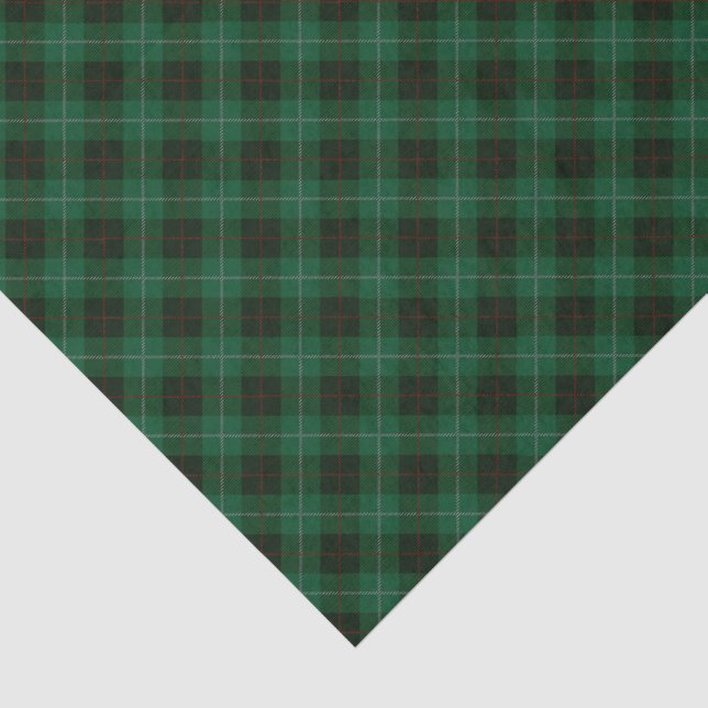 Papier Mousseline Tartan vert et rouge Plaid Christmas (Détail)
