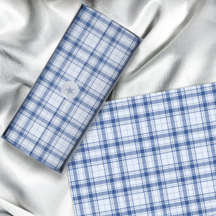 Papier Mousseline Tartan - Vibrant bleu pastel à bleu marine