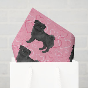 Papier Mousseline Tartine de bande dessinée de chien Carlin noir à m
