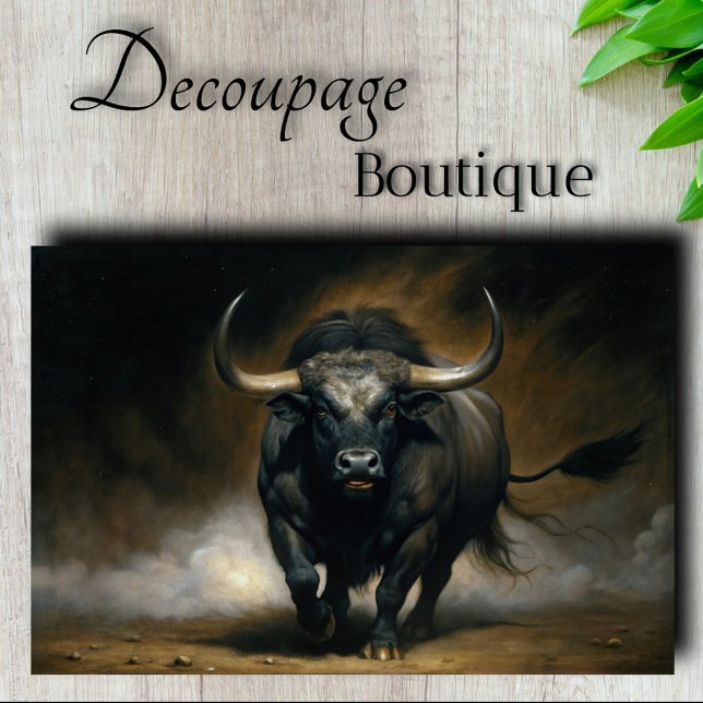 Papier Mousseline Taureau de Wall Street en découpage (Charging Bull Decoupage Tissue Paper)