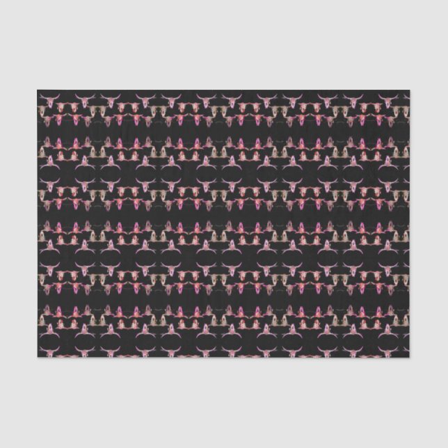 Papier Mousseline Taureau Pink Brown Ouest Noir Rustique (Recto)