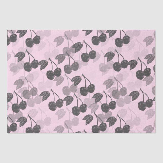 Papier Mousseline Tcherry de sciage gris Design sur jolie rose (Recto)