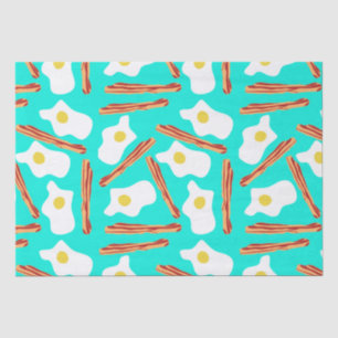 Papier Mousseline Teal Bacon and Eggs