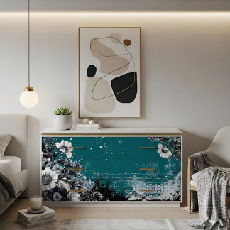 Papier Mousseline Teal Vintage Romance Floral Ephemera Decoupage 