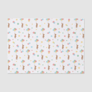 Papier Mousseline Teddy Bear et Balloons Cute Motif Baby Gift